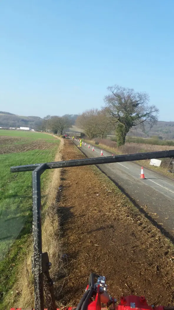 Operator view of mechanised roadside vegetation clearance